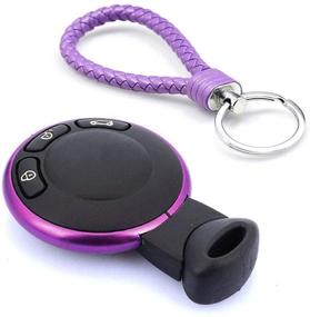 img 4 attached to Thor-Ind Aluminum Key Fob Cover Ring Rim Trim Replacement With Keychain For Mini Cooper JCW R55 R56 R57 R58 R59 R60 (Purple)