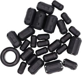 img 2 attached to RFI EMI Noise Suppressor Cable Clip with Ferrite Ring 🔒 Toroid Core Iron - Taigoehua 27 Pieces, Black (3mm/5mm/7mm/9mm/13mm Diameter Cable)