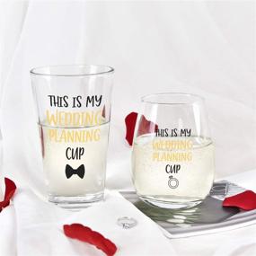 img 2 attached to Wedding Planning Glass Set for Weddings – Unique Engagement Gifts For Him and Her – Ideal Engagement Present, Wedding Gift, Bridal Shower Gift Set of 2 with Exquisite Gift Box