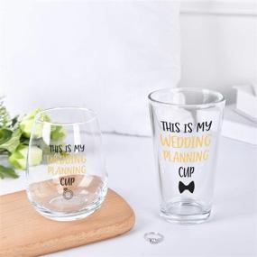 img 1 attached to Wedding Planning Glass Set for Weddings – Unique Engagement Gifts For Him and Her – Ideal Engagement Present, Wedding Gift, Bridal Shower Gift Set of 2 with Exquisite Gift Box