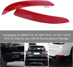 img 1 attached to Keenso Rear Bumper Reflector Set for E70 X5 2007-2013, Painted, Left & Right Reflector, 63217158949 63217158950