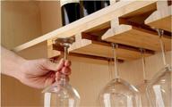 🍷 bamboo wine glass holder, holds 6 wine glasses, hanging stemware display rack, under cabinet mounted drying storage hanger organizer rack - 6 glass capacity логотип