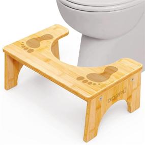 img 4 attached to 🚽 DORPU Bamboo Squatting Toilet Stool - Sturdy Anti-Slip Bathroom Stool for Adult Comfort - 350 lbs Load Capacity - 9-inch Height