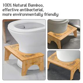 img 3 attached to 🚽 DORPU Bamboo Squatting Toilet Stool - Sturdy Anti-Slip Bathroom Stool for Adult Comfort - 350 lbs Load Capacity - 9-inch Height