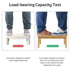 img 2 attached to 🚽 DORPU Bamboo Squatting Toilet Stool - Sturdy Anti-Slip Bathroom Stool for Adult Comfort - 350 lbs Load Capacity - 9-inch Height