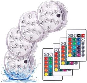 img 4 attached to 🔦 4 Pack of Battery Operated Submersible LED Spot Lights with Remote Control - Small Decorative Fish Bowl Lights for Aquarium, Vases, Ponds, Weddings, Halloween Parties