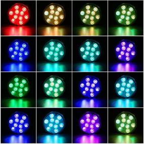 img 1 attached to 🔦 4 Pack of Battery Operated Submersible LED Spot Lights with Remote Control - Small Decorative Fish Bowl Lights for Aquarium, Vases, Ponds, Weddings, Halloween Parties