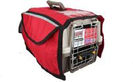 🐾 19" travel kennel cover: red emergency cover for small to medium sized pets - light, cold & wind blocker with reflective stripe - dog carrier, cat crate, pet kitten puppy cage logo