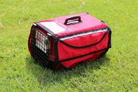 img 3 attached to 🐾 19" Travel Kennel Cover: Red Emergency Cover for Small to Medium Sized Pets - Light, Cold & Wind Blocker with Reflective Stripe - Dog Carrier, Cat Crate, Pet Kitten Puppy Cage