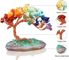 img 3 attached to 🌳 Усиленное естественное дерево Рейки Исцеления 7 Чакр для удачи - Кристальное дерево на агатовой основе, духовное украшение для процветания, богатства и рейки-энергии жизни - Дерево Любви (7 Чакр)