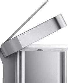 img 2 attached to 🗑️ simplehuman 45L/12 Gal Rectangular Hands-Free Trash Can - Soft-Close Lid, Stainless Steel & Plastic