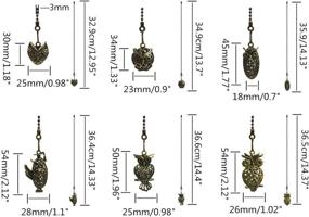 img 3 attached to 🦉 Hyamass 6pcs Vintage Owl Hollow Out Charm Pendant Ceiling Light Fan Danglers Chain Extender with Ball Chain Connector - Assorted Designs