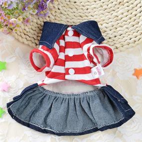 img 2 attached to Striped Denim Dog Dress with Cowboy Bib, Perfect Autumn/Winter Outfit for Pet Dog - Patgoal