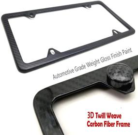 img 3 attached to 🚗 Premium Carbon Fiber License Plate Frame - Handcrafted Aluminum Frame | Authentic 100% Real Carbon Fiber Cover | Stainless Steel Tamper-Proof Screws | Slim 4-Hole Design | 1 Pack