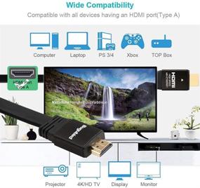 img 1 attached to 🔌 Бугубёрд 3фт 4К Плоский HDMI-кабель - Высокоскоростной HDMI 2.0-кабель 18 Гбит/с с поддержкой Ethernet для Ultra HD 2160P 1080P 3D HDR и возвратом аудио (ARC) - доступен в 3 цветах и различной длине.