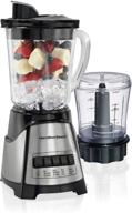 🔌 hamilton beach power elite blender: 40oz glass jar, 3-cup vegetable chopper, 12 functions for puree, ice crush, shakes and smoothies, black and stainless steel логотип