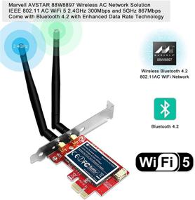 img 3 attached to 📶 FebSmart 1200Mbps Wireless AC PCIE Wi-Fi Adapter with Bluetooth 4.2 for Windows 10/8/8.1 64bit and Server 2012/2012R2/2016/2019 Desktop PCs