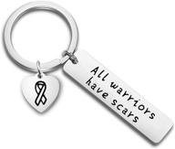 🎗️ futop cancer awareness keychain - all warriors have scars jewelry gift for breast cancer, multiple sclerosis logo