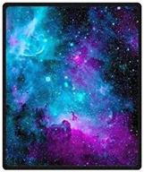 🌌 hommomh soft and cozy 60" x 80" blanket - comfortable warmth for air conditioning - easy care, machine washable - house nebula galaxy design logo