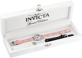 img 3 attached to Стильные и женственные: наручные часы Invicta Women's 13967 Wildflower с серебристым циферблатом и розовым кожаным ремешком