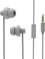 🎧 maxrock sleeping headphones, noise cancelling soft earbuds with mic for side sleeper, insomnia, snoring, air travel, bedtime listening - gray logo