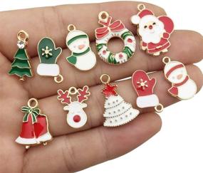 img 3 attached to 🎄 40 Assorted Gold Plated Christmas Enamel Charm Pendants - Perfect for DIY Jewelry Making Necklace, Bracelet, Earring - DIY Jewelry Accessories Charms (M045)