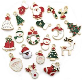 img 1 attached to 🎄 40 Assorted Gold Plated Christmas Enamel Charm Pendants - Perfect for DIY Jewelry Making Necklace, Bracelet, Earring - DIY Jewelry Accessories Charms (M045)