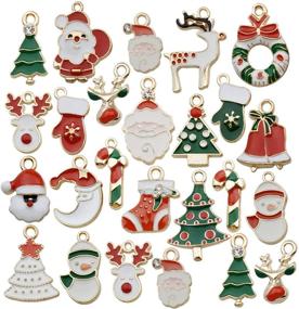 img 4 attached to 🎄 40 Assorted Gold Plated Christmas Enamel Charm Pendants - Perfect for DIY Jewelry Making Necklace, Bracelet, Earring - DIY Jewelry Accessories Charms (M045)