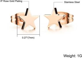 img 1 attached to 🔺 Geometric Stainless Steel Earrings for Girls - Rectangle and Triangle Jewelry