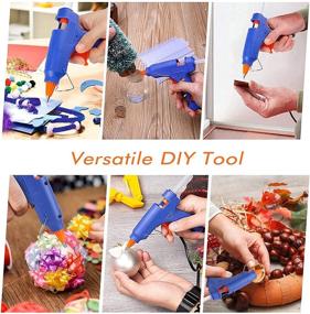 img 1 attached to ⚡️ Enhanced Mini Hot Glue Gun Kit: Ideal for Halloween DIY Crafts, Quick Repairs, 20W, Blue - Includes 30pcs Clear Glue Sticks