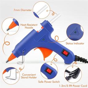 img 3 attached to ⚡️ Enhanced Mini Hot Glue Gun Kit: Ideal for Halloween DIY Crafts, Quick Repairs, 20W, Blue - Includes 30pcs Clear Glue Sticks