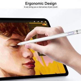 img 2 attached to 🖊️ Silver Stylus Pen: Fine Point Digital Pencil for Touch Screens, iPhone, iPad Pro, Android, Microsoft Surface, and More