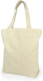 img 1 attached to 🛍️ DII Set of 3 Heavy Duty Canvas Reusable Shopping Tote Bags - 100% Cotton, Machine Washable - Natural and Eggplant Damask