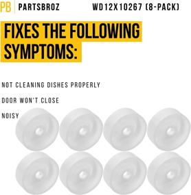 img 2 attached to PartsBroz WD12X10267 (8-Pack) Lower Dishrack Roller Kit - GE Dishwasher Compatible - Replaces Multiple Models Including WD35X21038, AP5986365