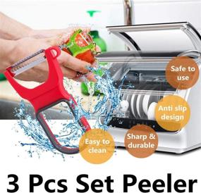 img 1 attached to 🥕 Beyoxfath Kitchen Vegetable Peeler Set - 3 Pcs Stainless Steel Julienne Peelers - Potato and Fruit Peelers - Cabbage Stainless Steel Shredder Slicer (Set of 3)