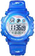 pasnew kids watch: waterproof sport camouflage led backlight electronic watch for children 7+ years logo