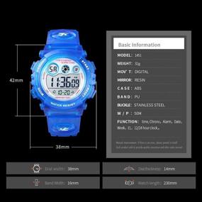 img 2 attached to PASNEW Kids Watch: Waterproof Sport Camouflage LED Backlight Electronic Watch for Children 7+ Years