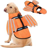 🐶 malier dog life jacket: exceptional wings design for safety & style - ideal for small, medium, large dogs - lifesaver preserver swimsuit with handle for swim, pool, beach, boating (orange, x-large) logo