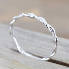 img 2 attached to 💍 Кольцо Yuren Twist: Стильное 925 серебряное кольцо со стеклянными бриллиантами-цирконием торговой марки Twisted - Размер 9 для свадебной и вечерней ювелирной продукции для женщин