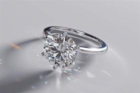 img 3 attached to Simulated Solitaire Engagement Ring Platinum Zirconia Size