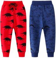 🦖 stylish aowkulae dinosaur sweatpants for boys with elastic drawstring – trendy boys' clothing logo