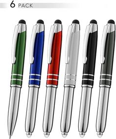 img 2 attached to Versatile 3-in-1 Stylus Pen for Touchscreen Devices - Ballpoint Ink Pen, LED Flashlight, Multi-Function Capacitive Pen - Multipack of 6