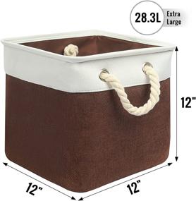 img 3 attached to 📦 Jizfmion 12x12 inch Storage Cubes: Foldable Bins for Shelves, Clothes, Toys, Blankets, Office - 3-Pack Decorative Fabric Organizers
