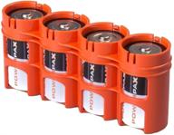 🔋 powerpax slimline d battery caddy - storacell sld4org, orange, holds 4 batteries logo