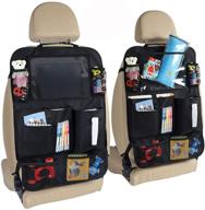 🚗 convenient car backseat organizer with tablet holder and 9 pockets for travel accessories logo