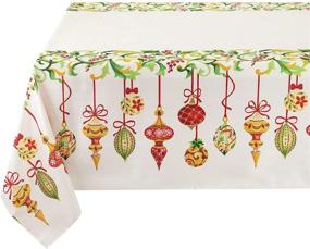 img 3 attached to 🎄 Benson Mills Printed Fabric Tablecloth for Christmas, Holiday, and Winter Decor - 60"x120" Rectangular