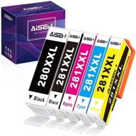 aisen compatible ink cartridges for canon pixma ts9120 tr7520 tr8520 ts6120 ts6220 ts8120 ts8220 tray printer (5 pack) logo