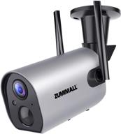 📷 wireless wifi outdoor security camera by zumimall - rechargeable battery powered home security camera with mobile app, night vision, waterproof, human motion detection, 2-way audio, 4dbi antenna, cloud & sd storage logo