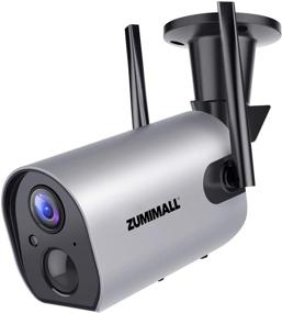 img 4 attached to 📷 Wireless WiFi Outdoor Security Camera by ZUMIMALL - Rechargeable Battery Powered Home Security Camera with Mobile App, Night Vision, Waterproof, Human Motion Detection, 2-Way Audio, 4DBi Antenna, Cloud & SD Storage