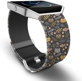 img 4 attached to SKYLET Браслет для Fitbit Blaze с креплением: Мягкий силиконовый браслет с цветочным принтом для мужчин и женщин.